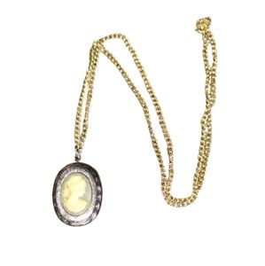 Gold and Silver Cameo Pendant Necklace